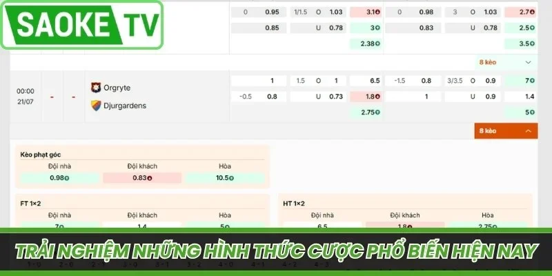 Trải nghiệm những hình thức cá cược phổ biến hiện nay